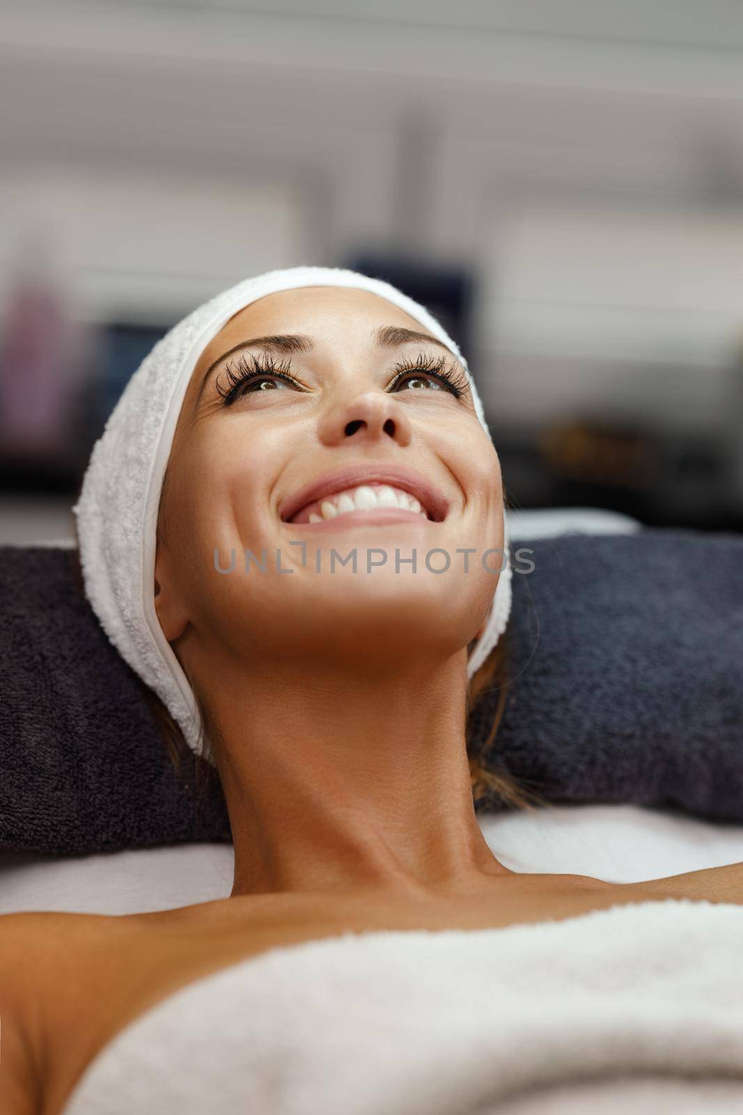 Shot of a beautiful young woman on a facial treatment at the beauty salon.