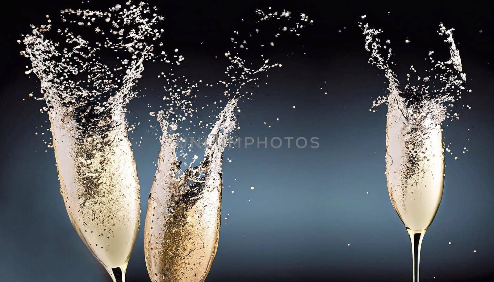 Celebration theme with splashing champagne