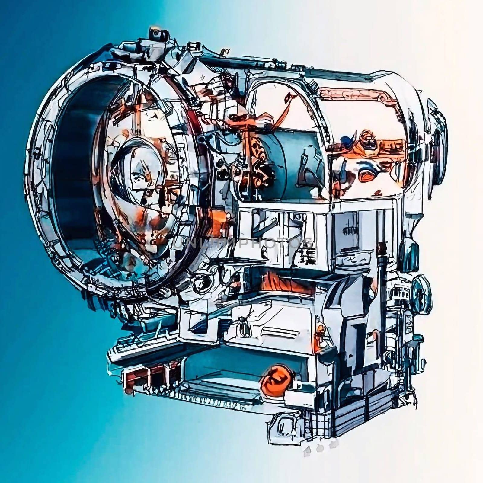 technical drawing cutaway by dec925