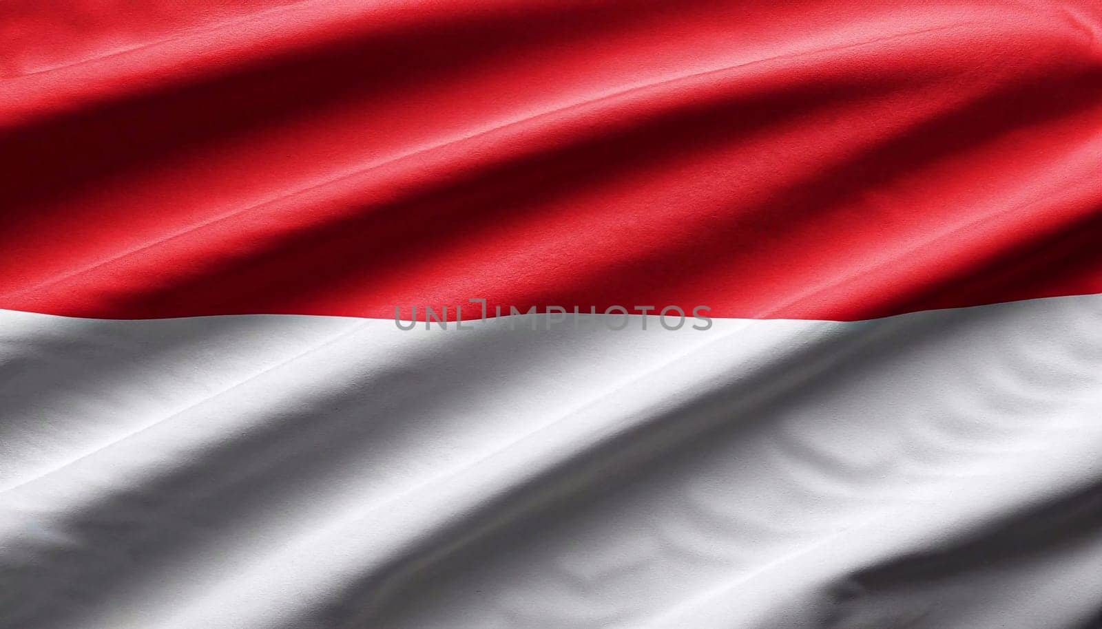 Close up waving flag of Indonesia