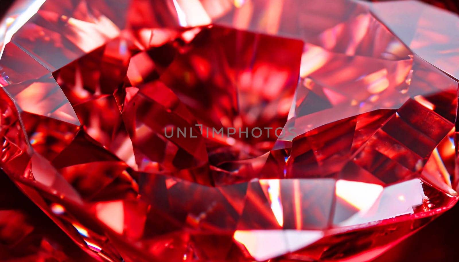 The macro photo of red diamond texture with crystal structure by dec925