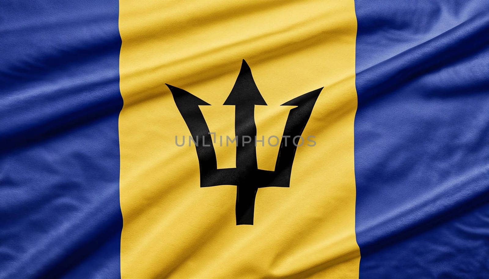 Realistic photo of Barbados flag