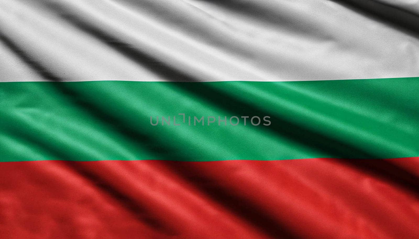 Realistic Bulgaria waving flag, high quality 3d rendering