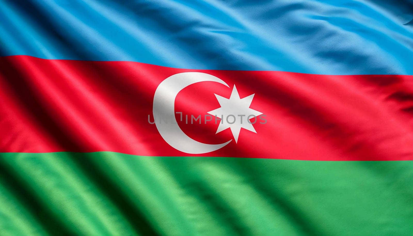 close up waving flag of azerbaijan. flag symbols of azerbaijan.