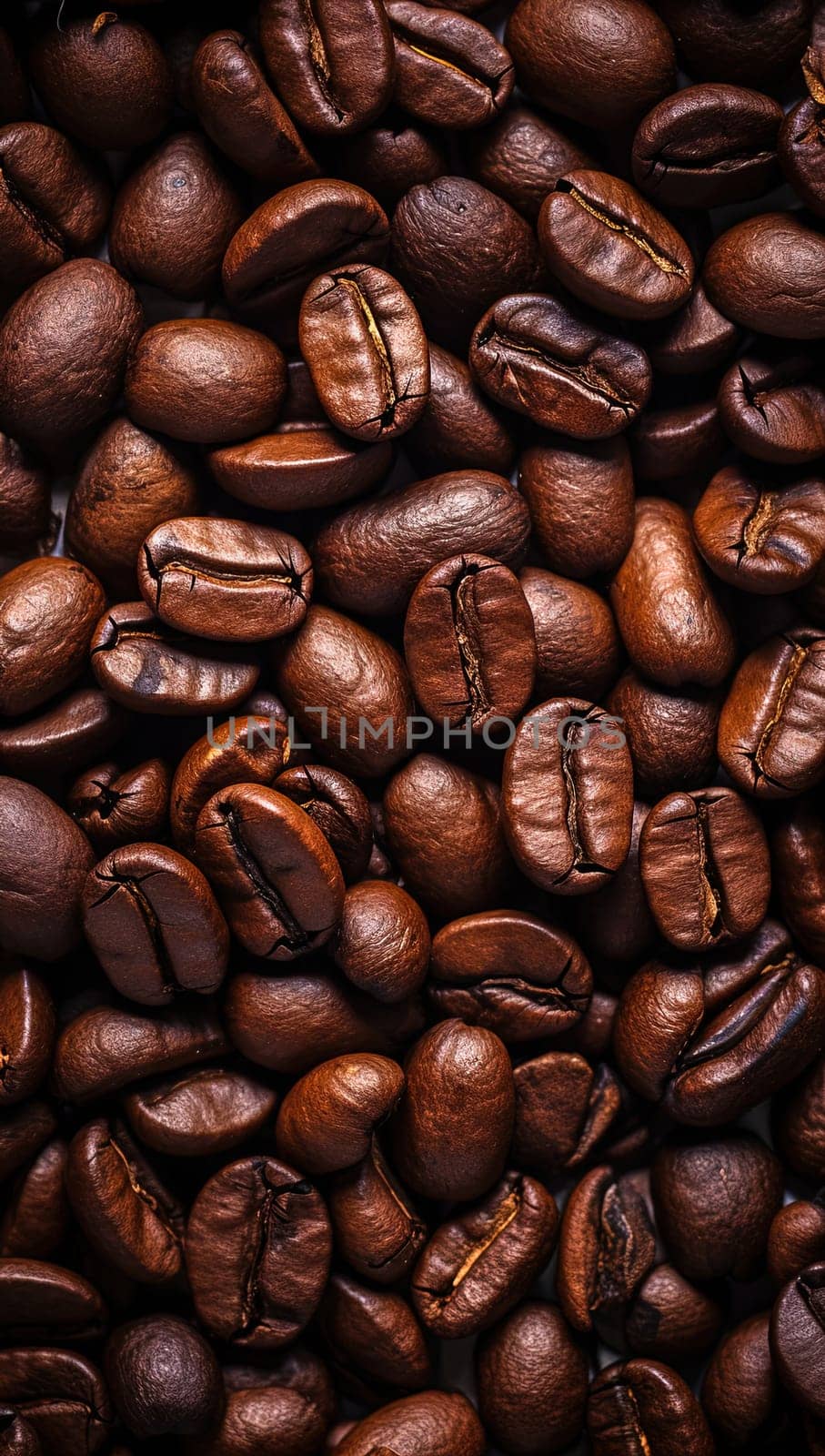 Texture of raw coffee beans close up. High quality photo