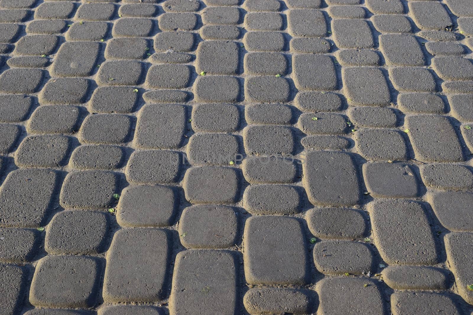 Abstract background - gray paving slabs close-up.