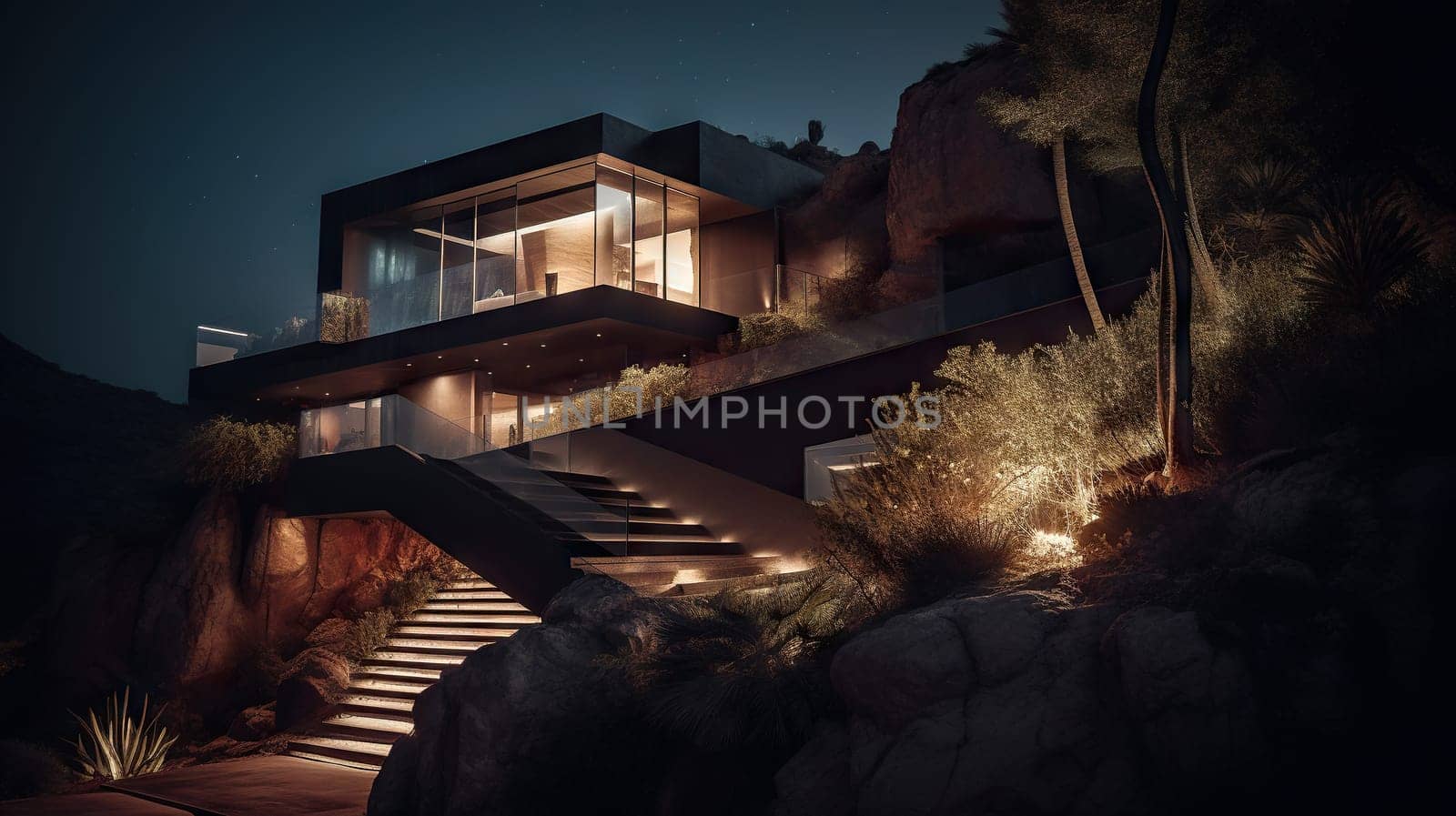 Modern Villa - Generative AI, AI generated