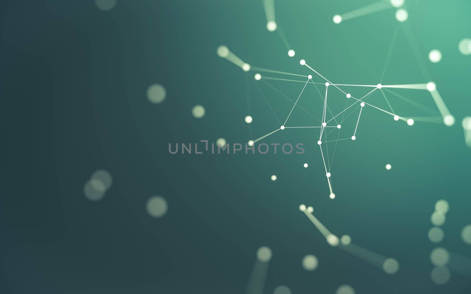 3d Abstract background. Molecules technology with polygonal shapes, connecting dots and lines. Connection structure. Big data visualization. 3d background.