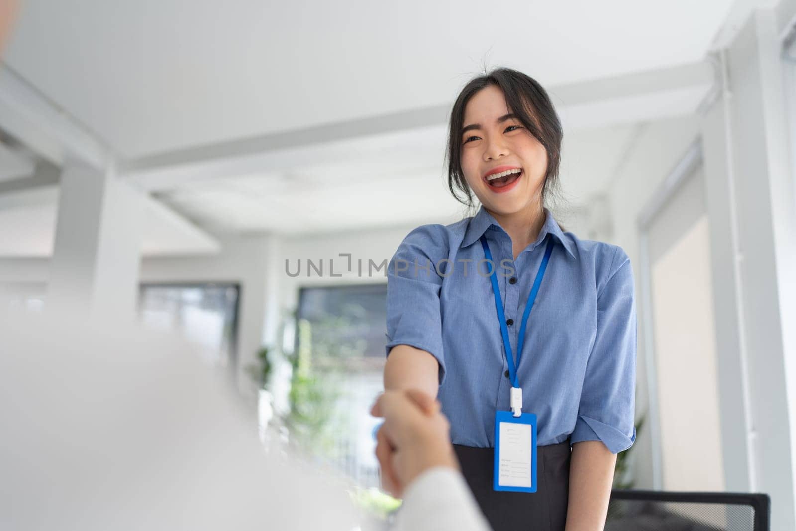 Two confident business man shaking hands during a meeting in the office, success, dealing, greeting and partner concept.