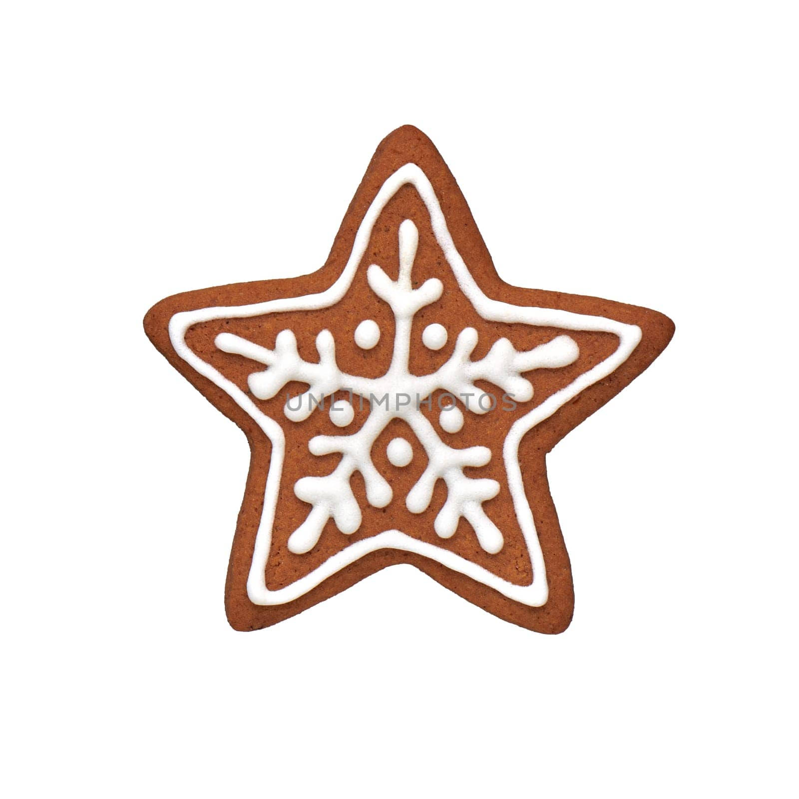 Painted gingerbread cookie in the shape of a star by maxcab
