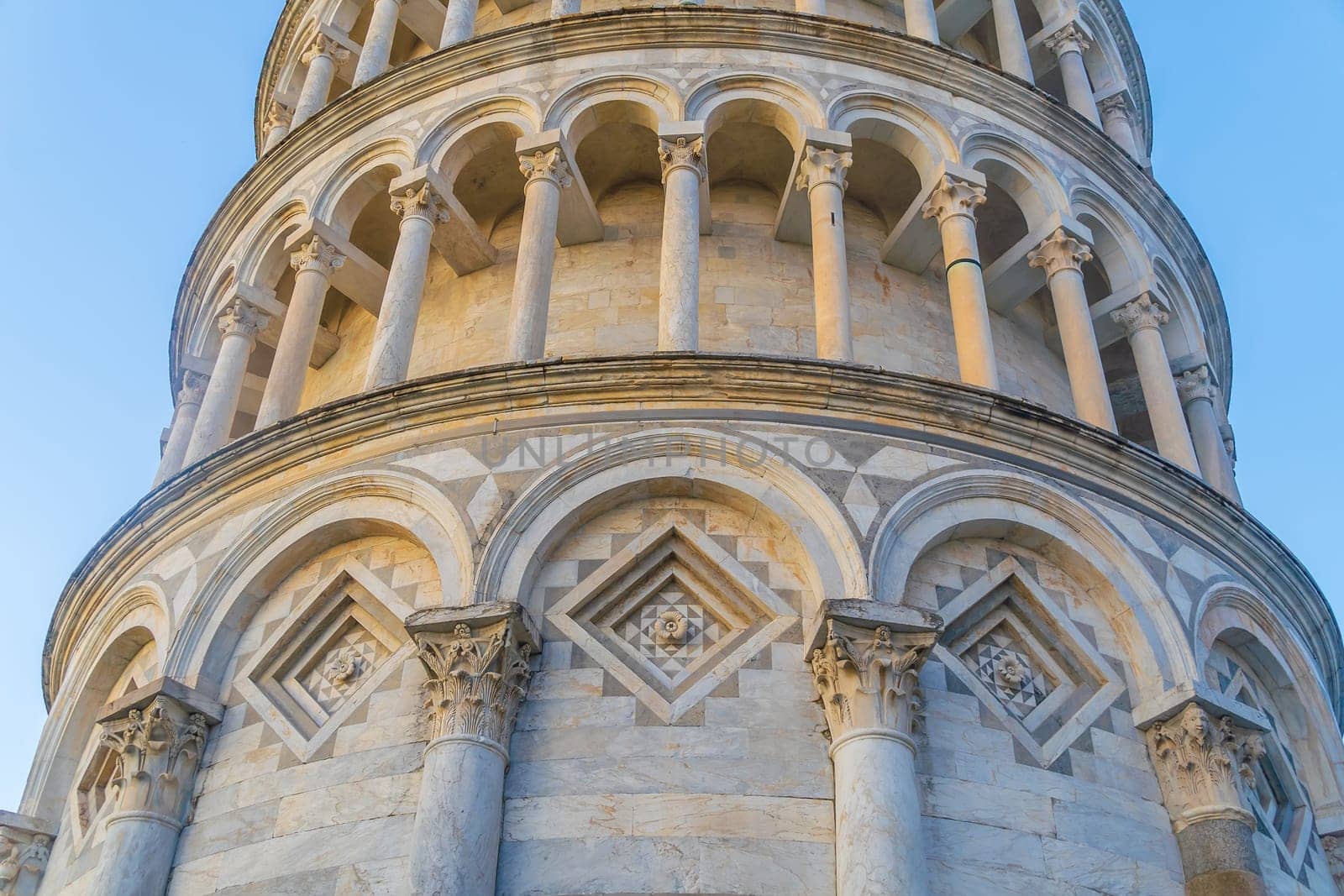 Details of Pisa Cathedral and the Leaning Tower in Pisa, Italy