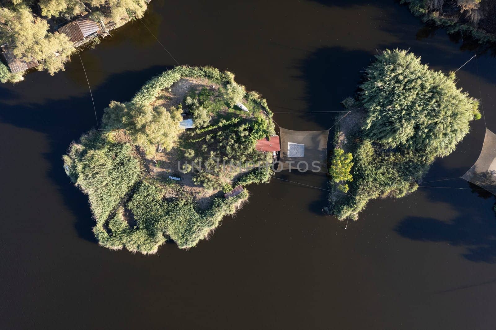 Aerial view of the details of Lake Massaciuccoli  by fotografiche.eu