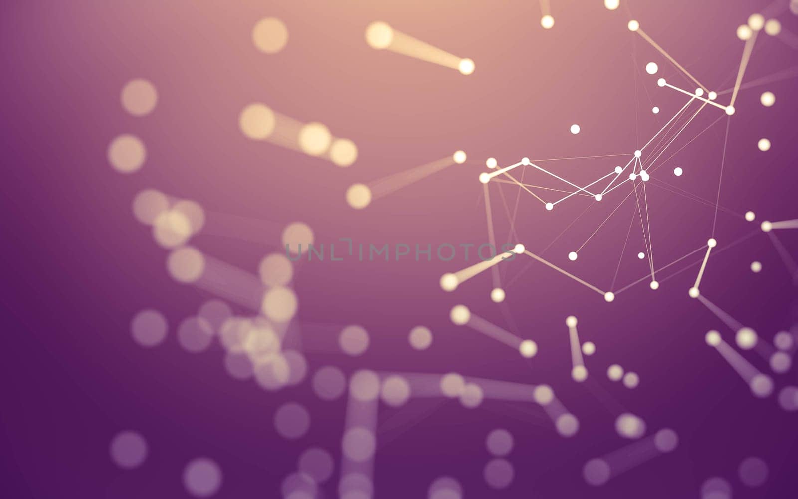 Abstract background. Molecules technology with polygonal shapes, connecting dots and lines. Connection structure. Big data visualization.  by teerawit