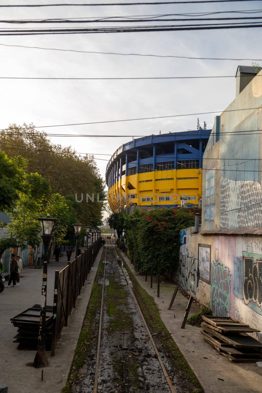 Buenos Aires, Argentina : 2023 May 29 : Boca Juniors Stadium in the Barrio de La Boca, Caminito Tourist Zone in Buenos Aires Capital of the Argentine Republic in 2023.