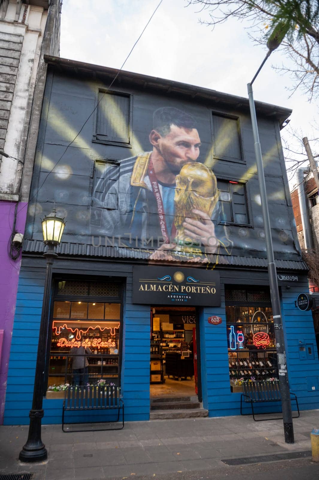 Buenos Aires, Argentina : 2023 May 29 : Souvenir shop in store in Barrio de La Boca, Caminito Tourist Zone in Buenos Aires Capital of the Argentine Republic in 2023.