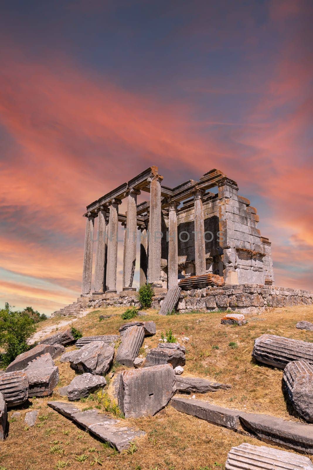 Zeus temple in the ancient city of Aizanoi in Kütahya Turkey