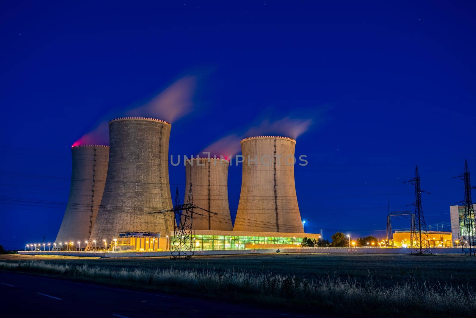 Nuclear Power Station At Night, Dukovany, Czech Republic by artush