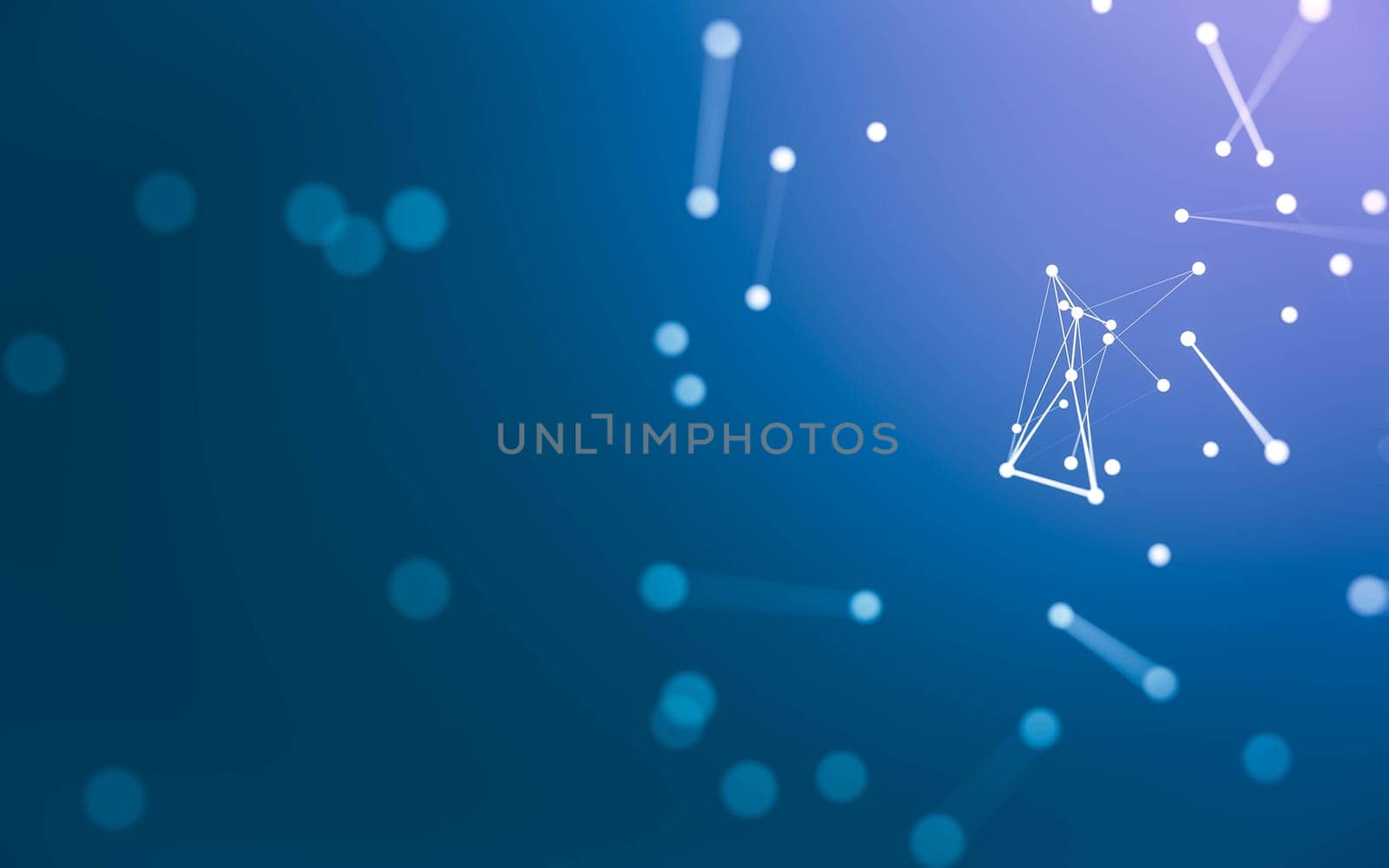 3d Abstract background. Molecules technology with polygonal shapes, connecting dots and lines. Connection structure. Big data visualization. 3d background.