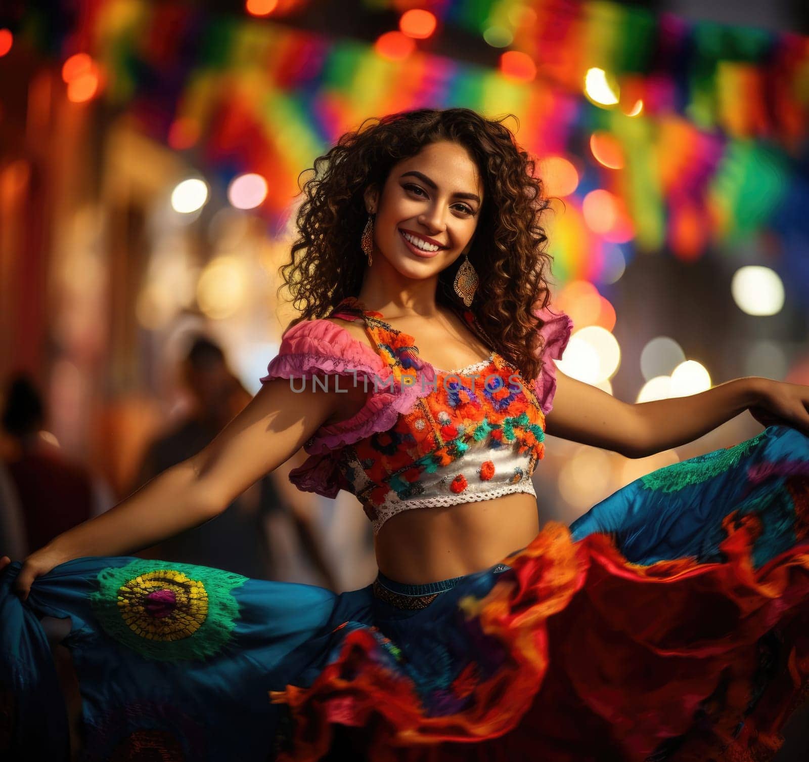 Beautiful Mexican girl is dancing by cherezoff
