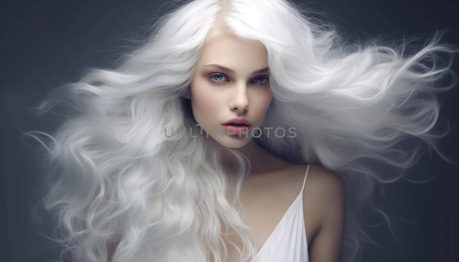 Portrait of a young beautiful woman with blonde hair by cherezoff