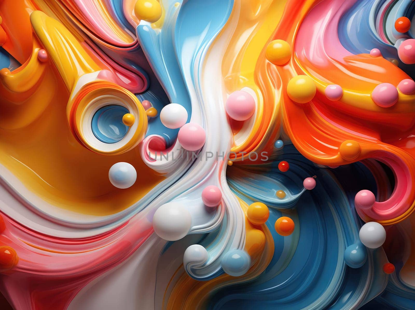 Splashes of multi-colored paint by cherezoff