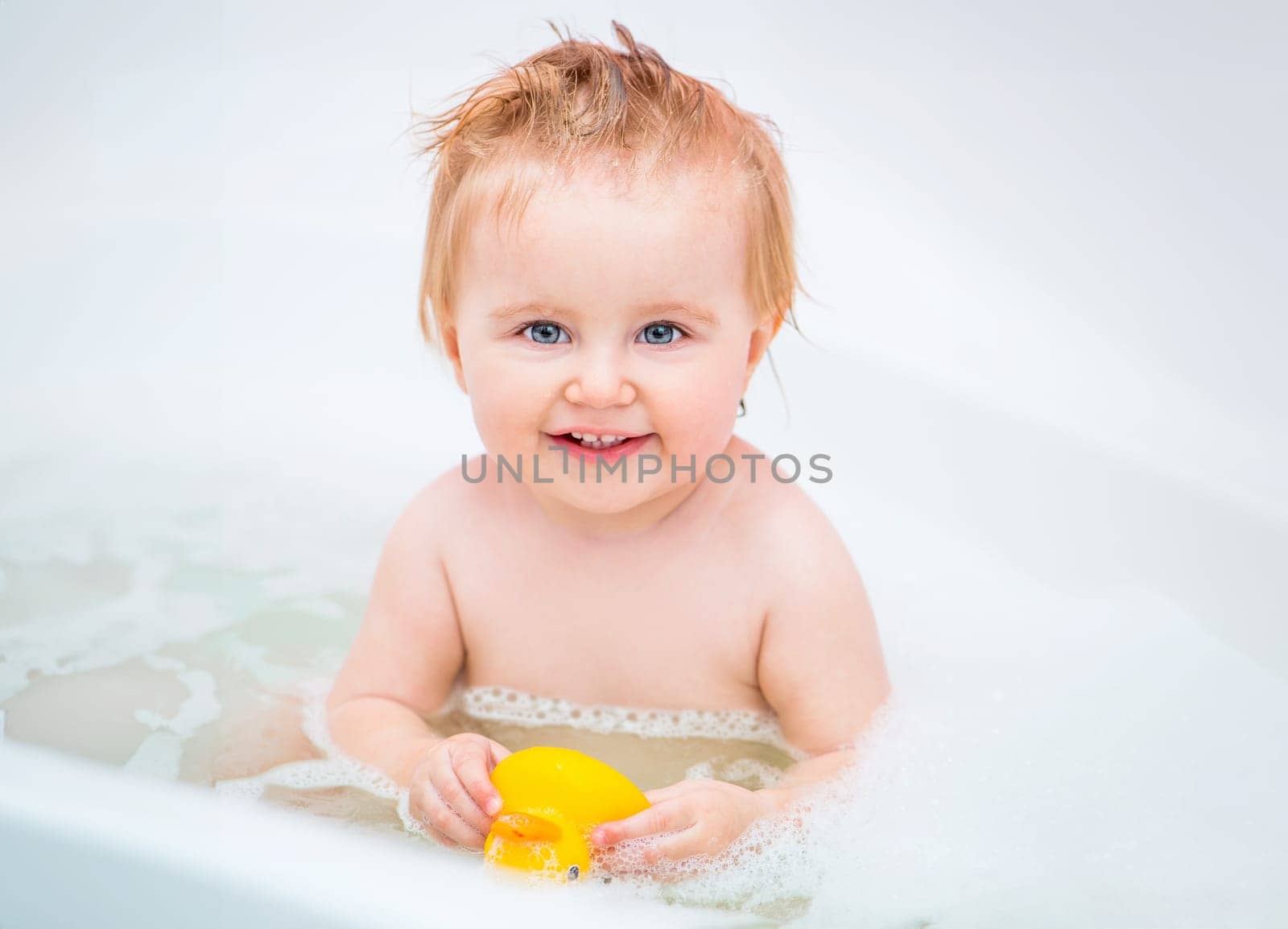 cute 1 year-old girl bathes by tan4ikk1