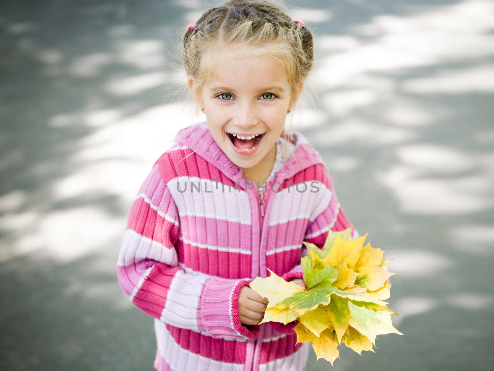 Cute small girl. Autumn portrait