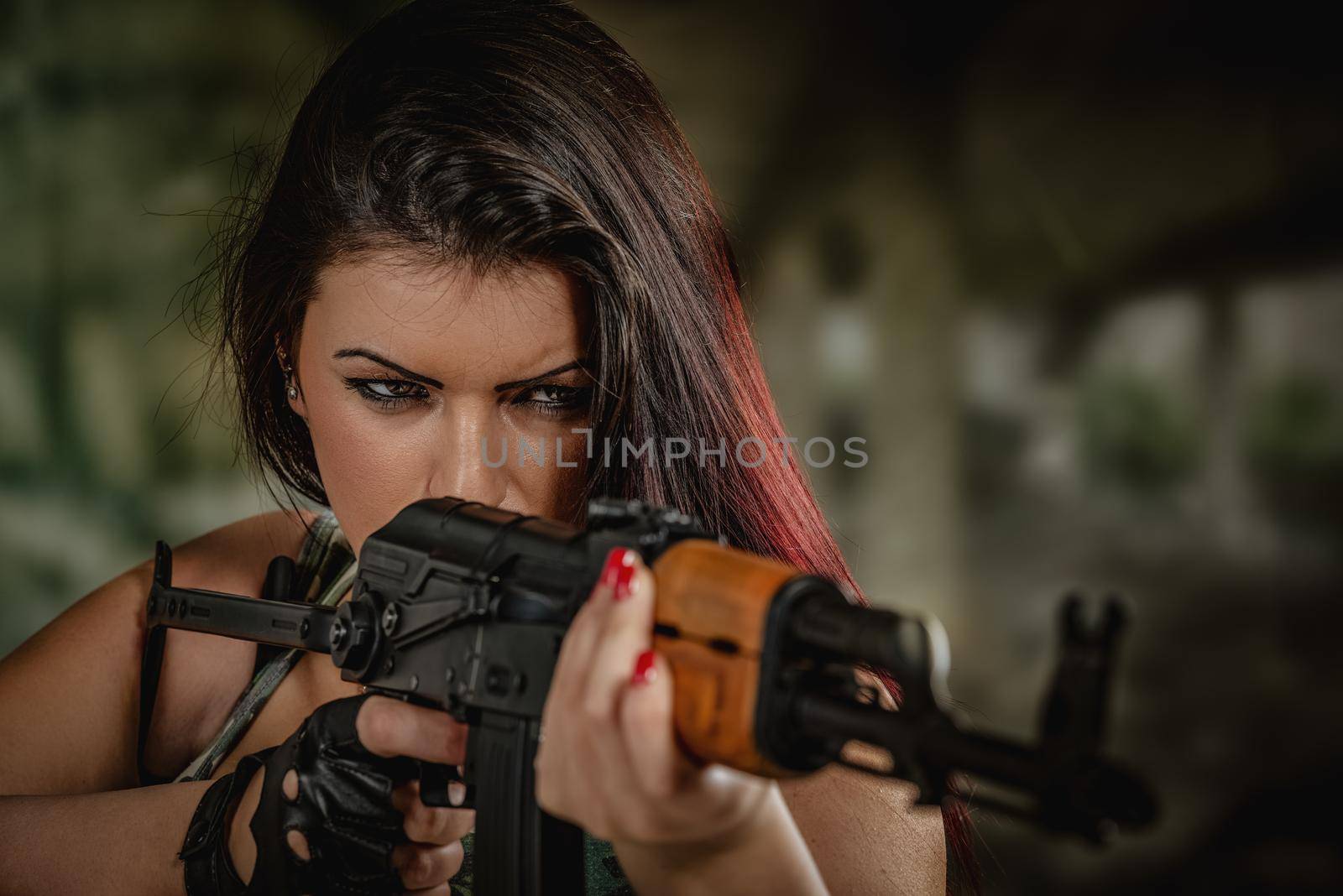 Attractive Girl Aiming by MilanMarkovic78