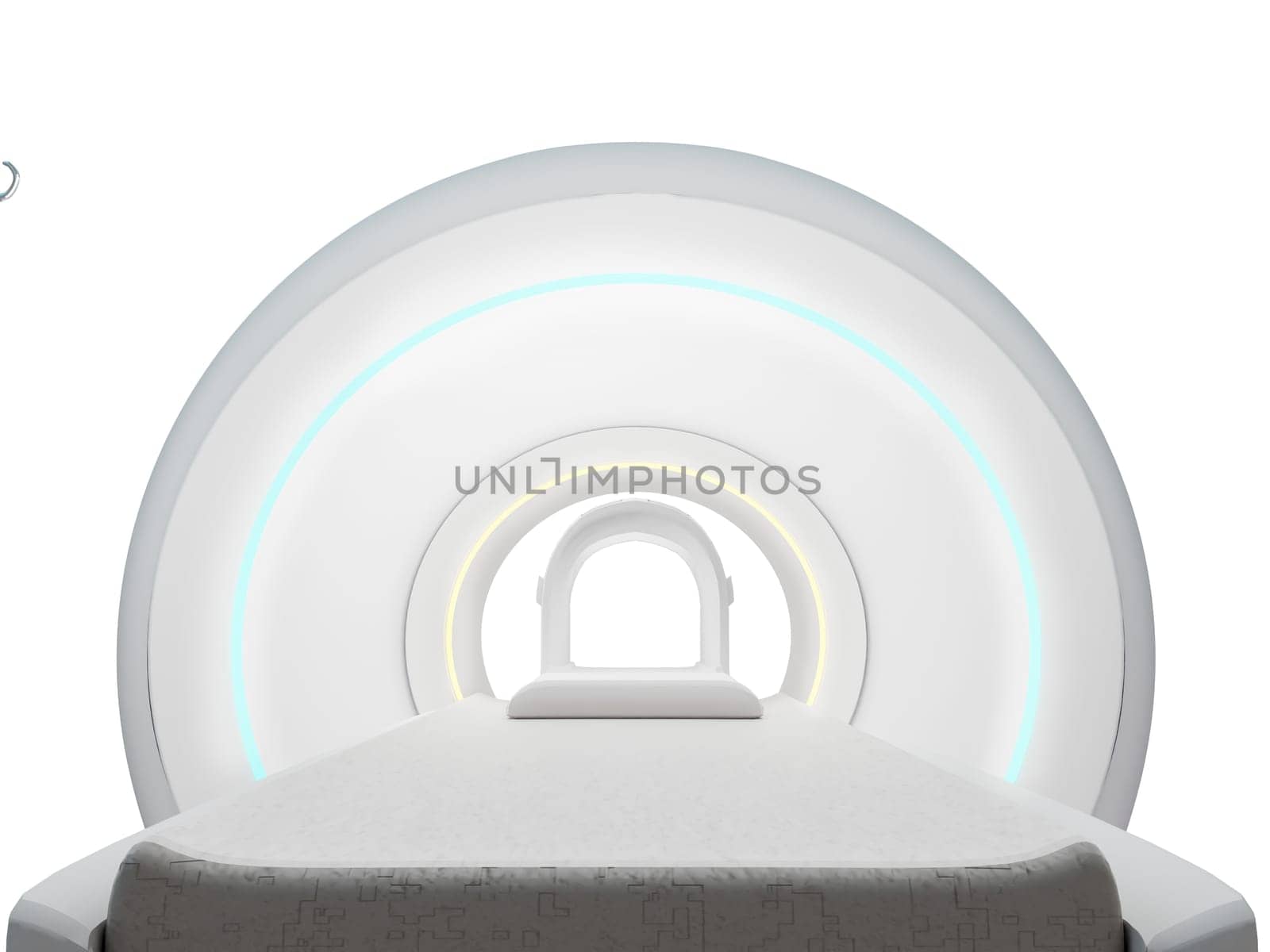 MRI SCANNER 3D- Magnetic resonance imaging  device in Hospital 3D rendering  . Medical Equipment and Health Care Clipping path.