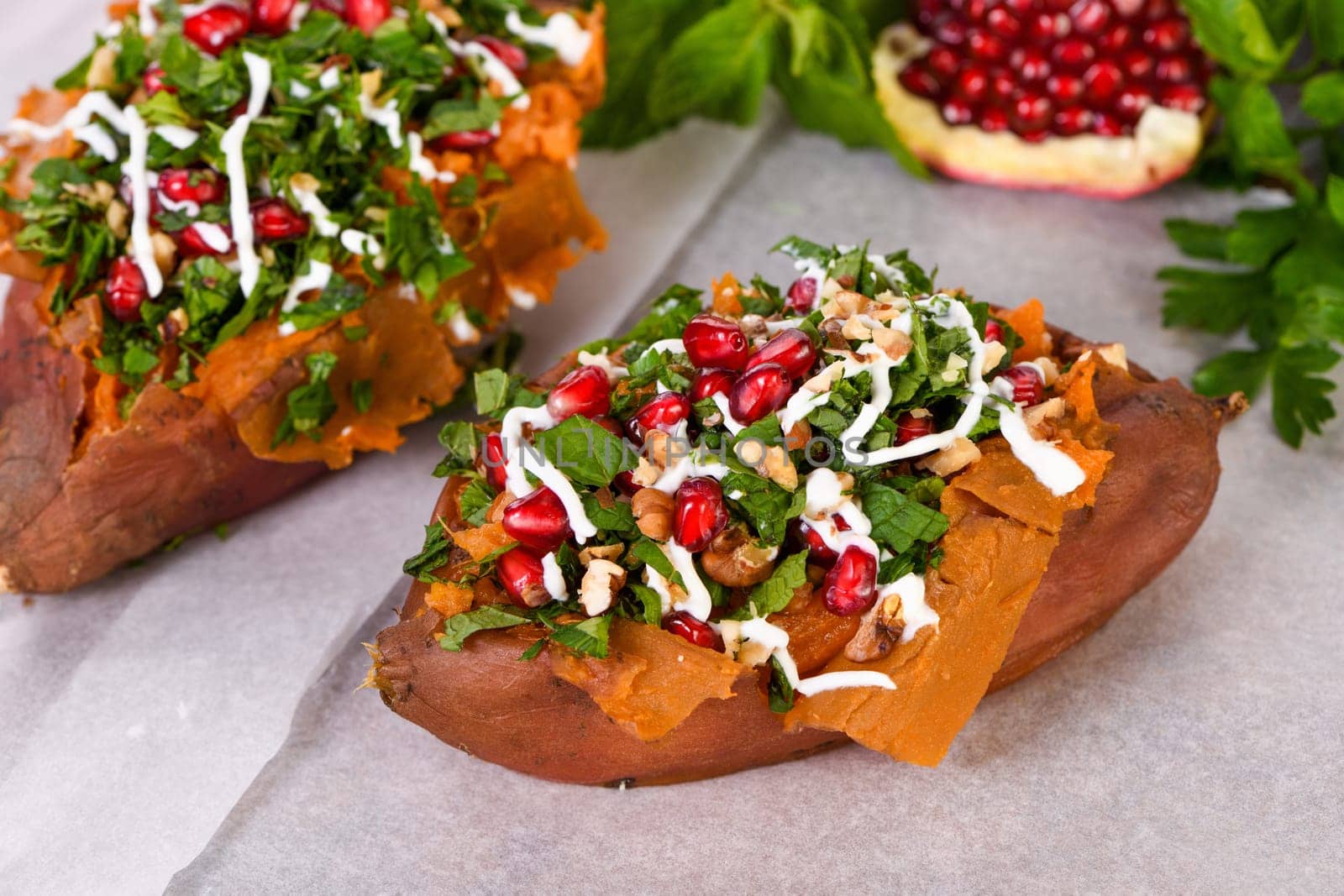 Baked stuffed sweet potatoes by Apolonia
