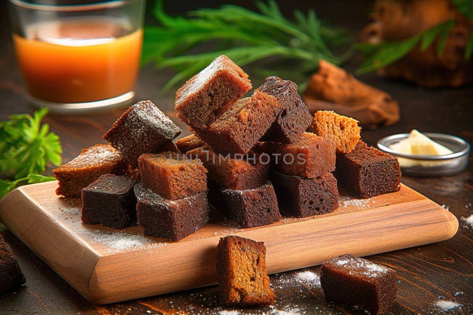 Borodino croutons, crackers, fried slices of black bread in oil. by Yurich32