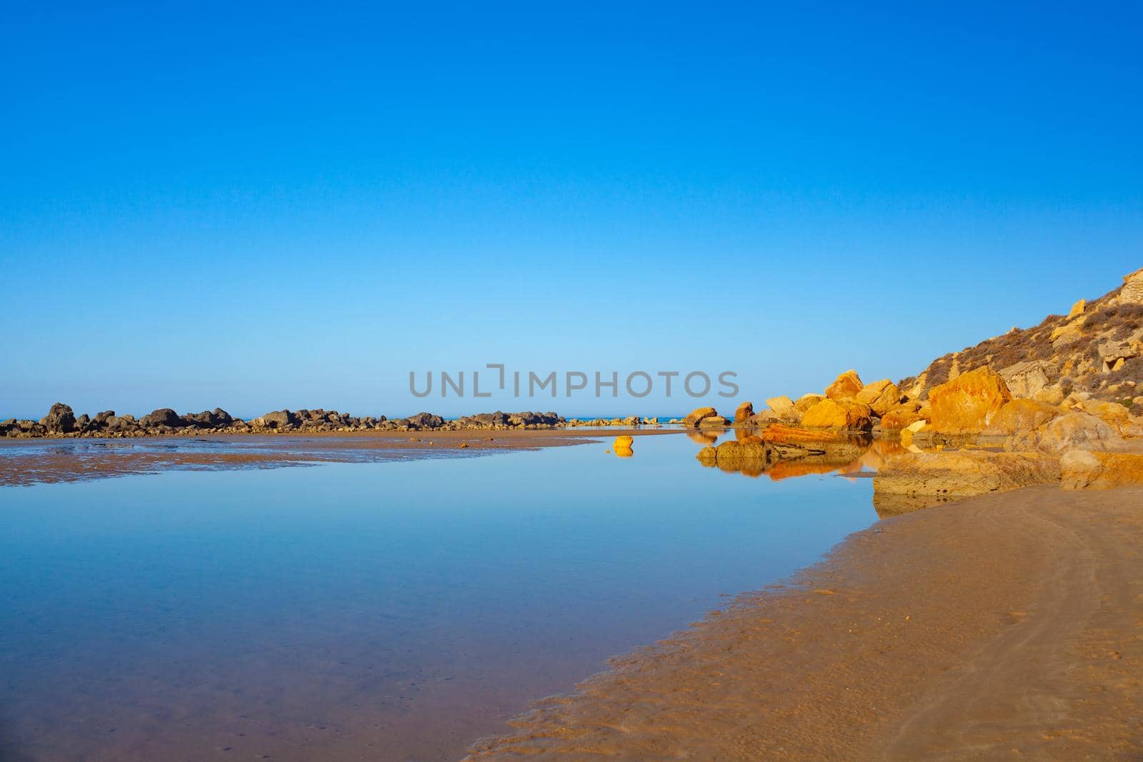 Beach of Capo Rossello in Realmonte, Agrigento. Sicily