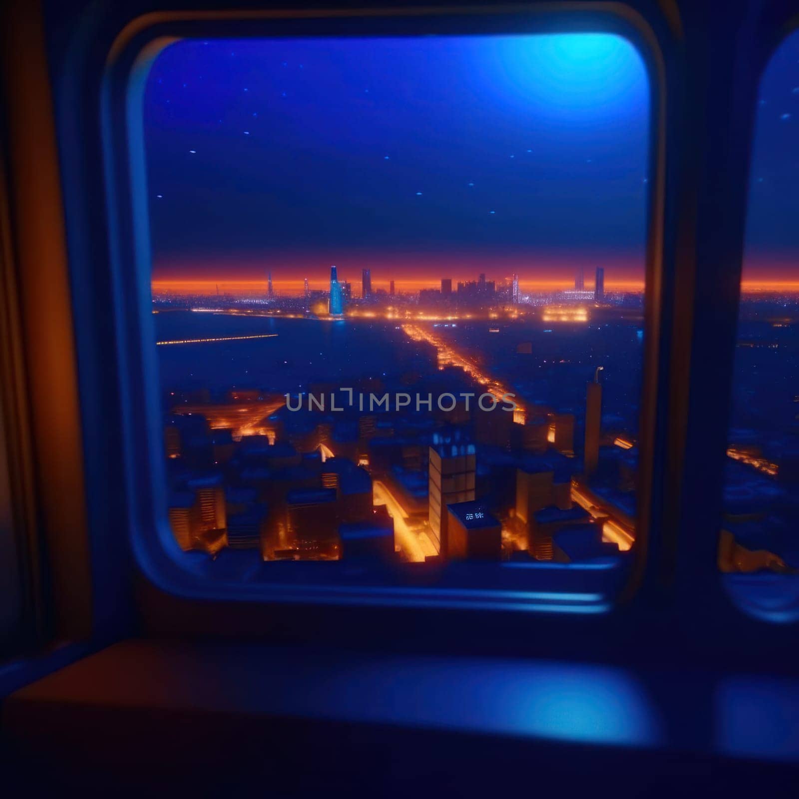 View from the airplane window. Image created by AI