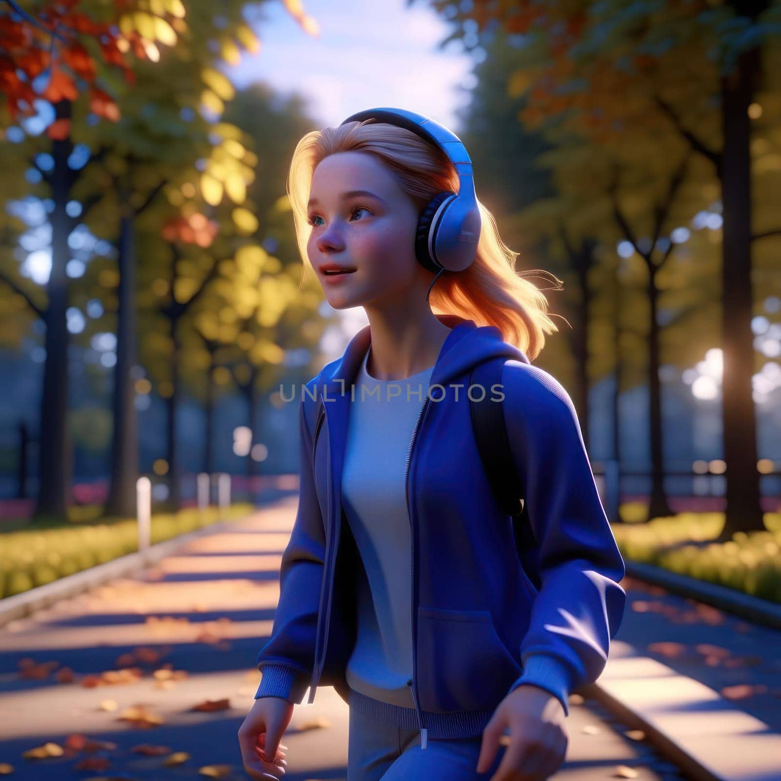 Girl jogging. Image created by AI