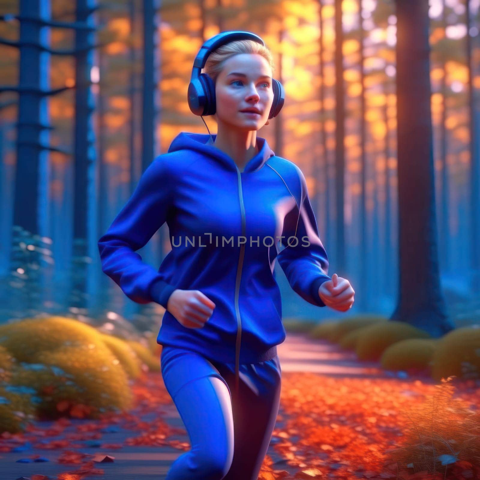 Girl jogging. Image created by AI