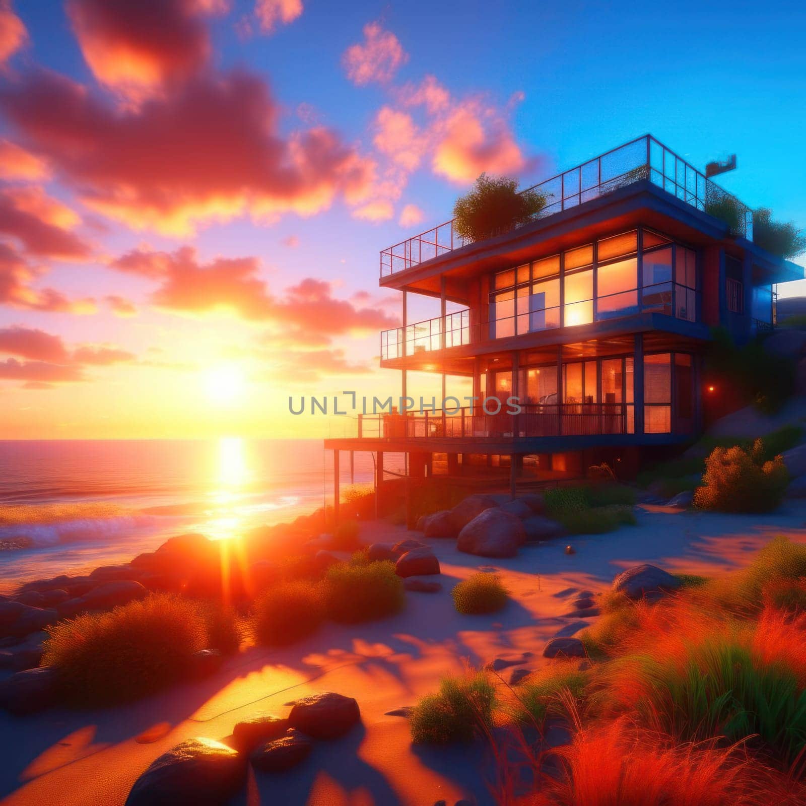 House by the sea. Image created by AI