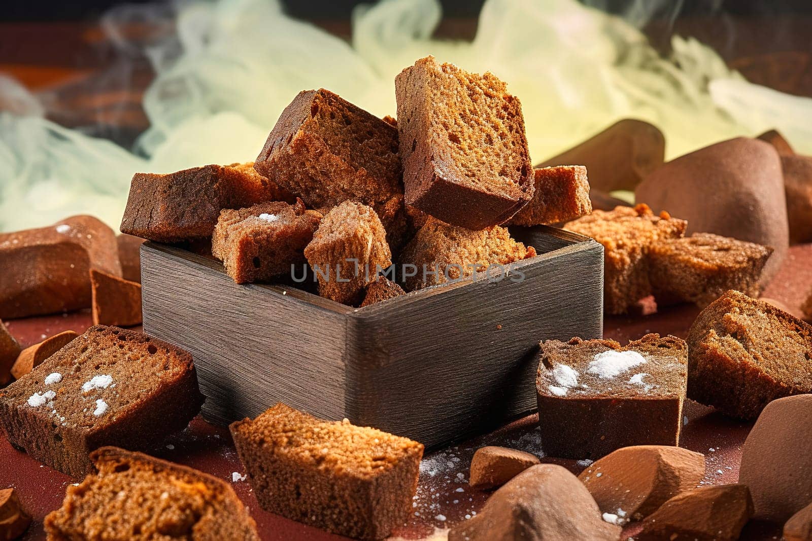 Borodino croutons, crackers, fried slices of black bread in oil. High quality photo
