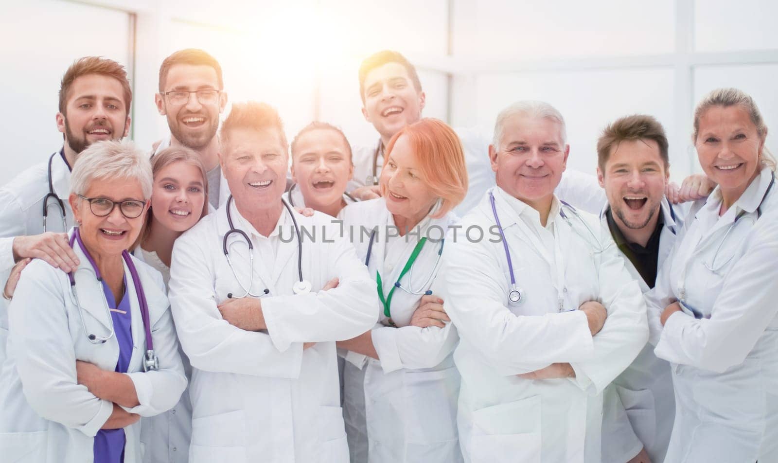 close up. large group of doctors standing together. photo with a copy-space.