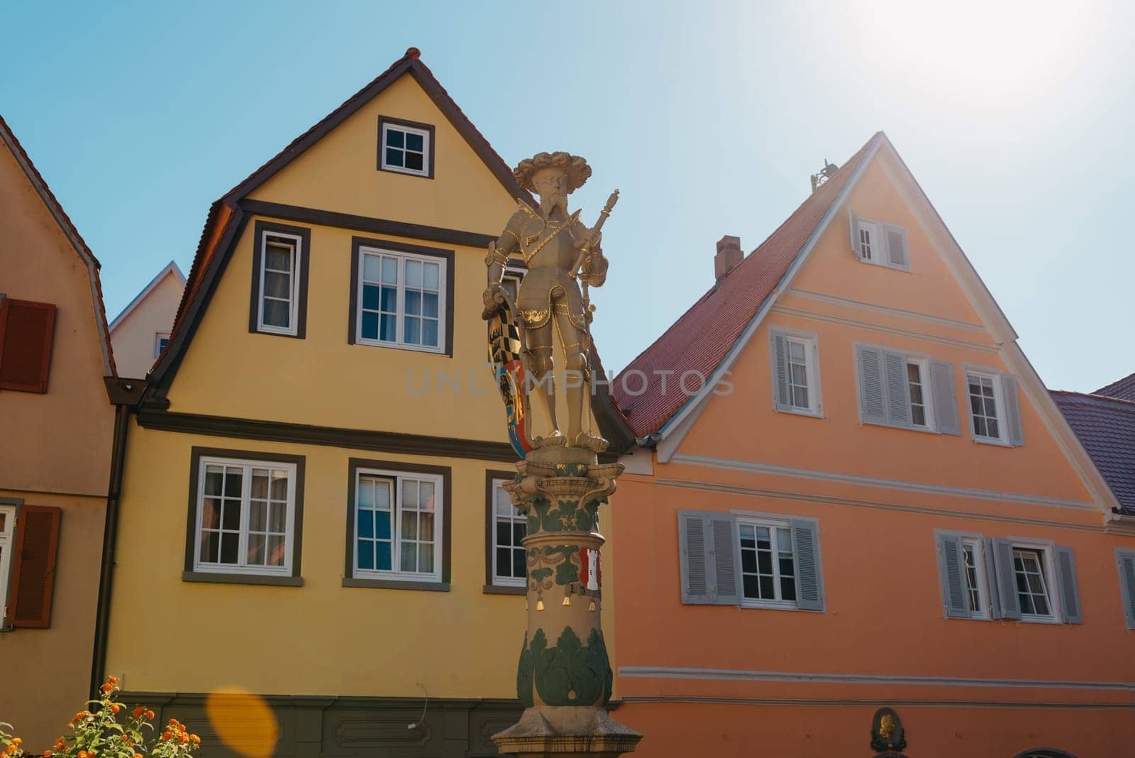 Old national German town house in Bietigheim-Bissingen, Baden-Wuerttemberg, Germany, Europe. Old Town is full of colorful and well preserved buildings. by Andrii_Ko