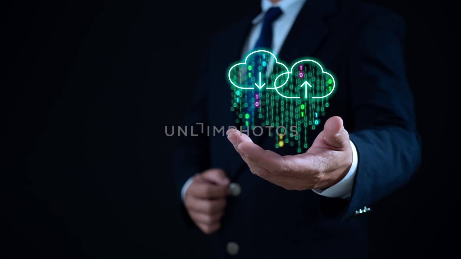 Cloud computing concept, connect communication equipment  information and technology with cloud computing and technology icon. by Unimages2527