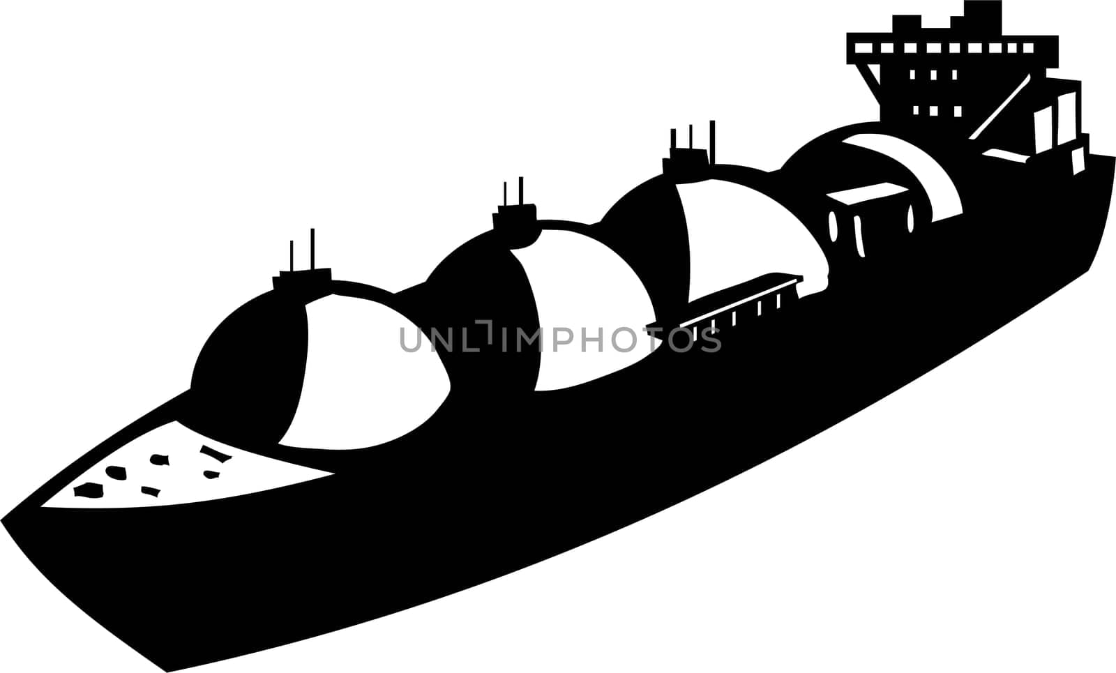 LNG Carrier Tank Ship Retro Style by patrimonio