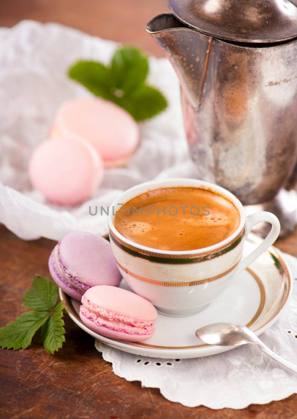 Macaroon on a wooden background by aprilphoto