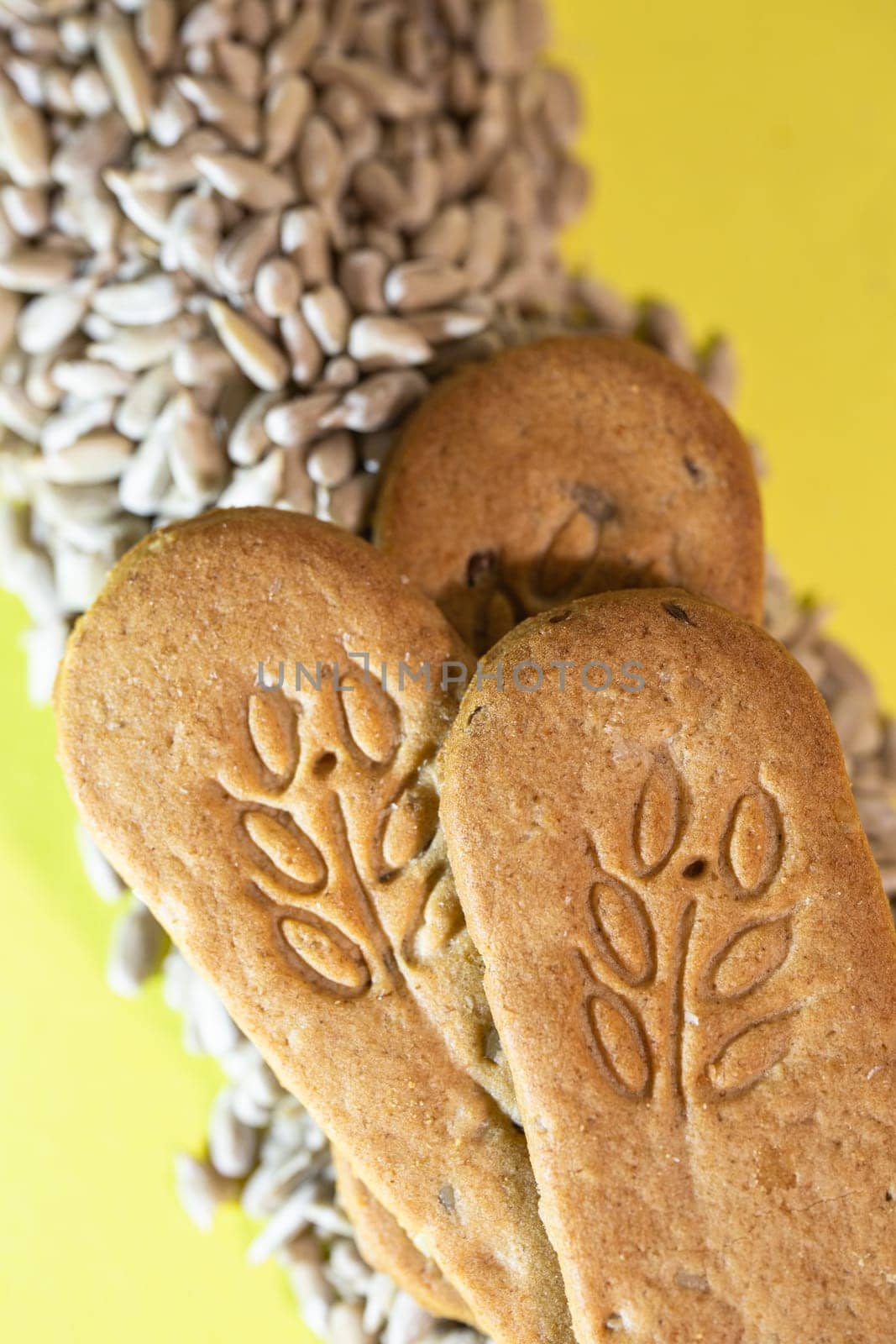 healthy dry biscuits with cereals and seeds.