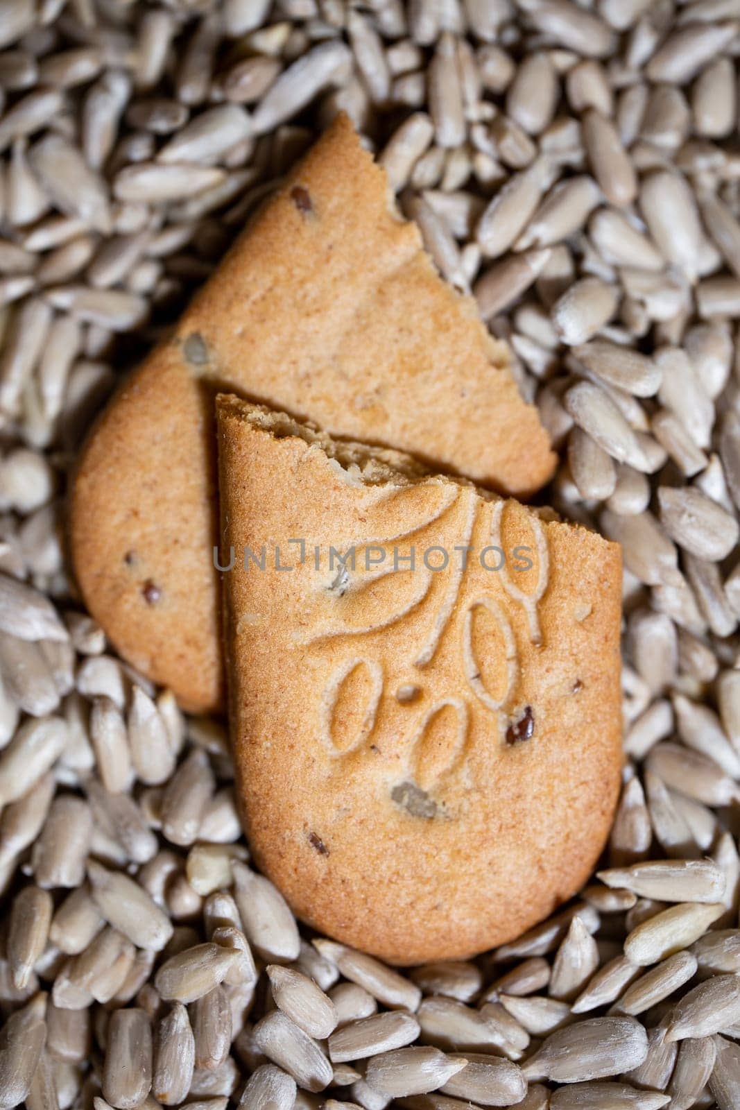 healthy dry biscuits with cereals and seeds.