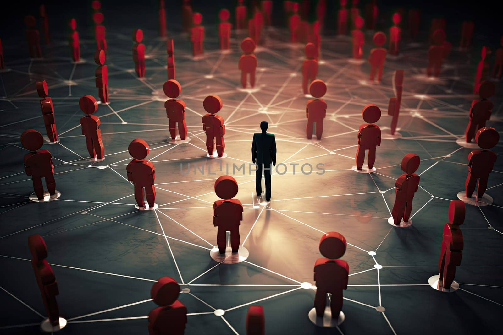 group of people talking in social network by papatonic