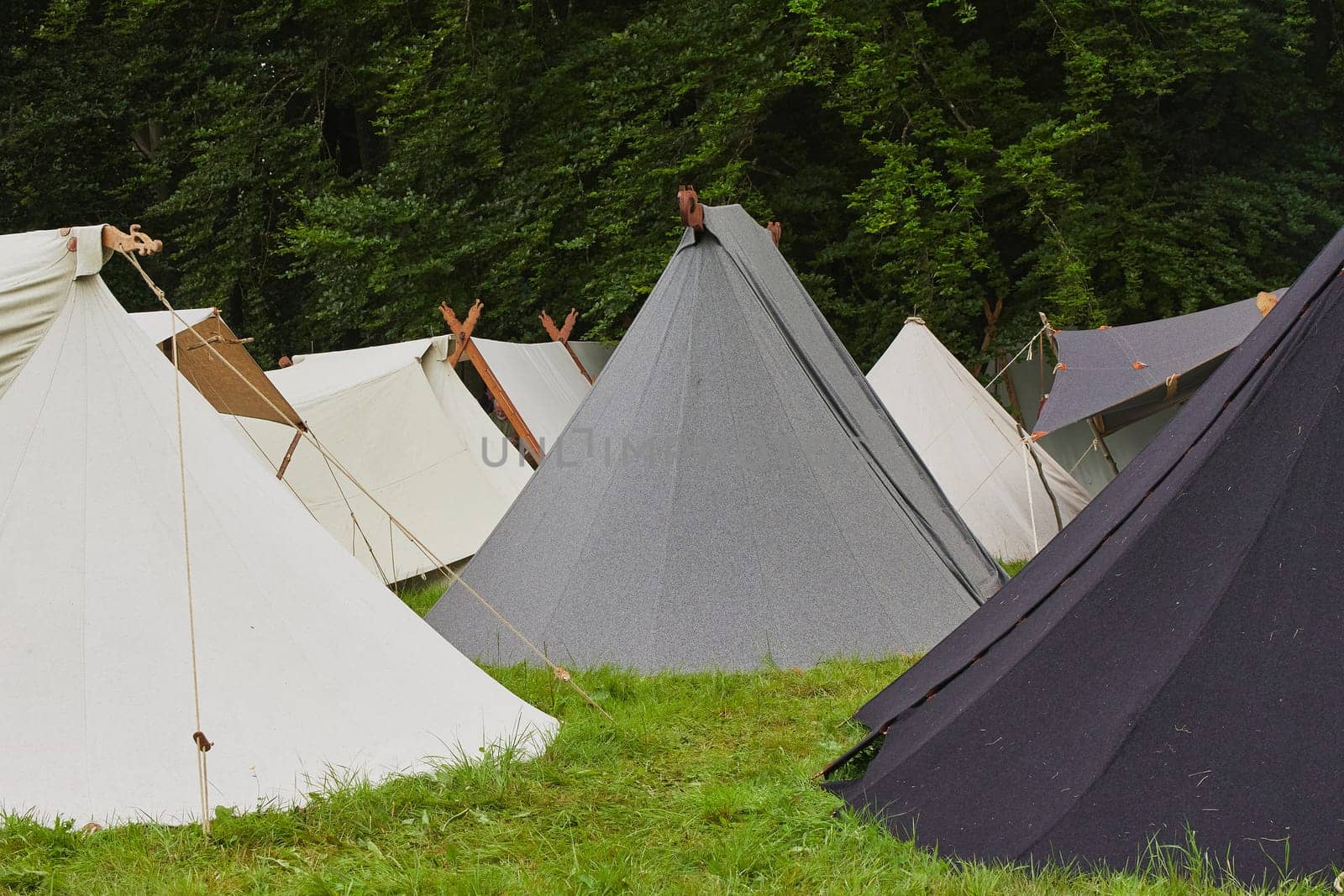 Vintage tents at the Viking Festival in Denmark.