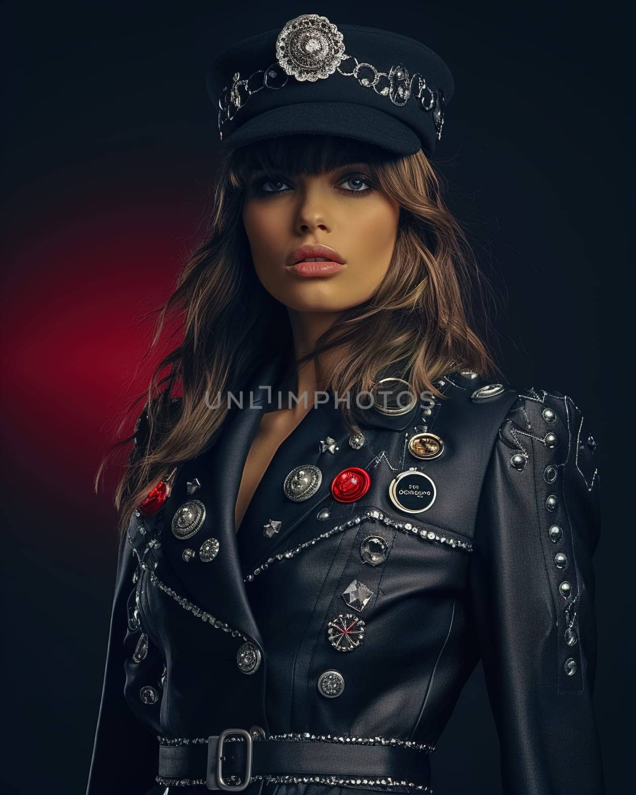 Stylish fashionable woman in black leather clothing from famous brands. by Yurich32