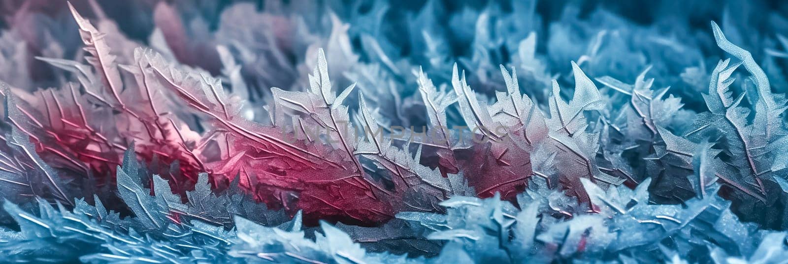Colorful abstract crystals of ice background. Crystals toned in blue and pink colors. Precious crystals background by esvetleishaya