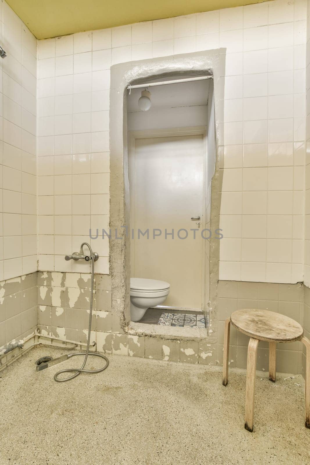 a bathroom that has been torn off and is in need of reurcement to make it look new