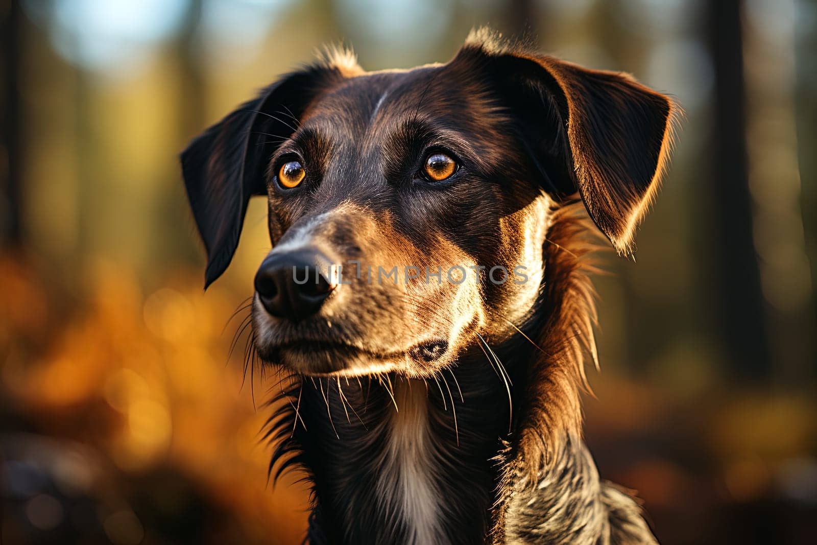 Portrait of brown African greyhound, close up photo. Ai generative art